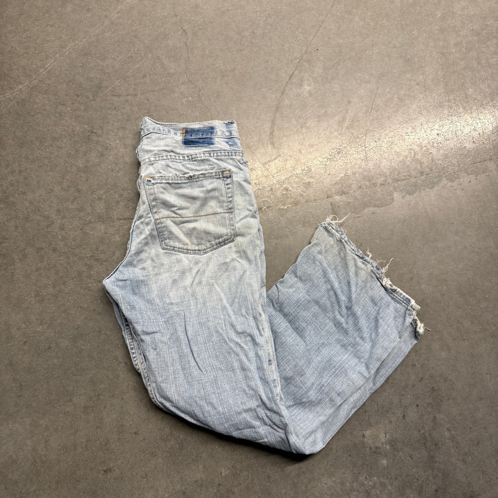 Aeropostale Benton Original Boot Jeans Mens 31x30 Light Wash Distressed Blue